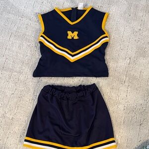 Girls Michigan cheerleading outfit size 10